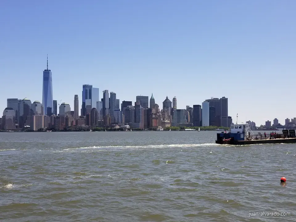 The Lower Manhattan skyline from the water