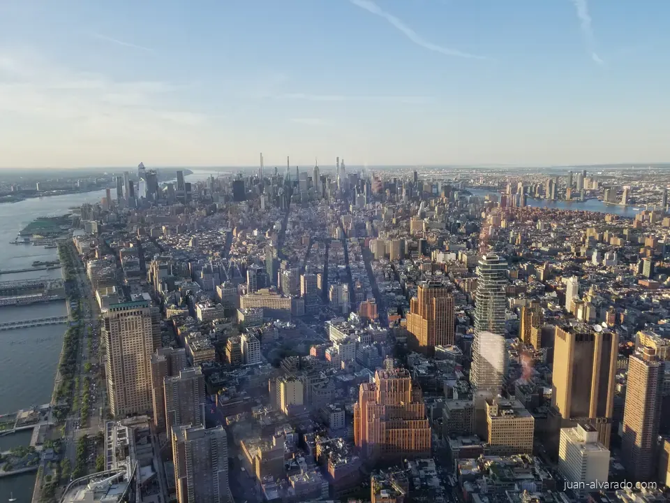 Manhattan at golden hour from One World Observatory