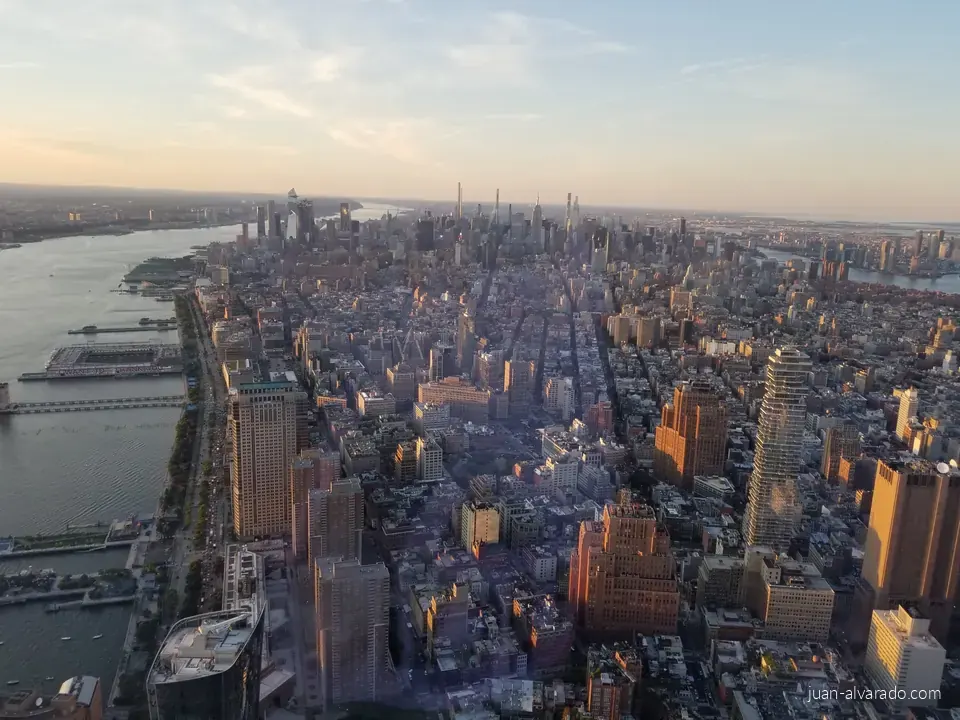 The Hudson River and Manhattan at sunset