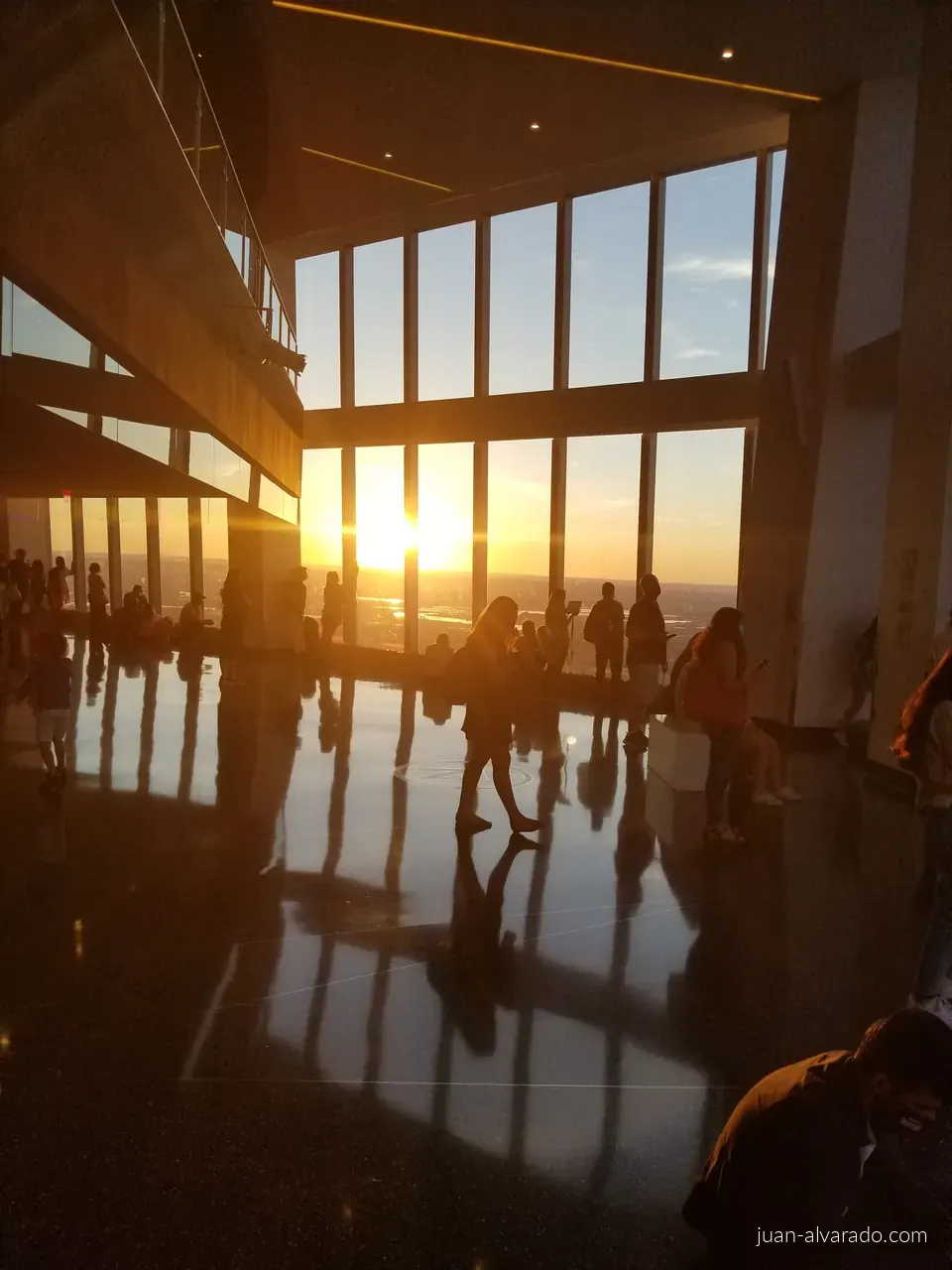 Sunset through the observatory windows