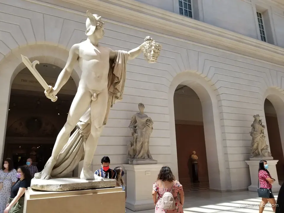 A marble sculpture in the Met's sculpture court