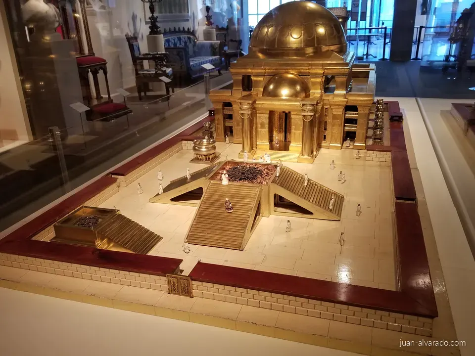 A gilded architectural model at the Met