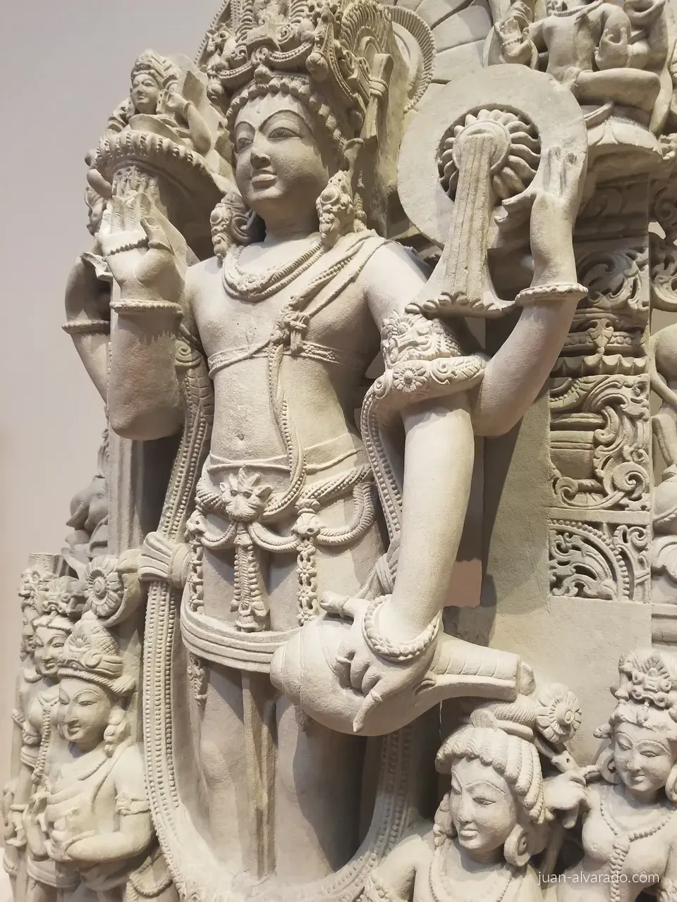 A carved stone Hindu sculpture