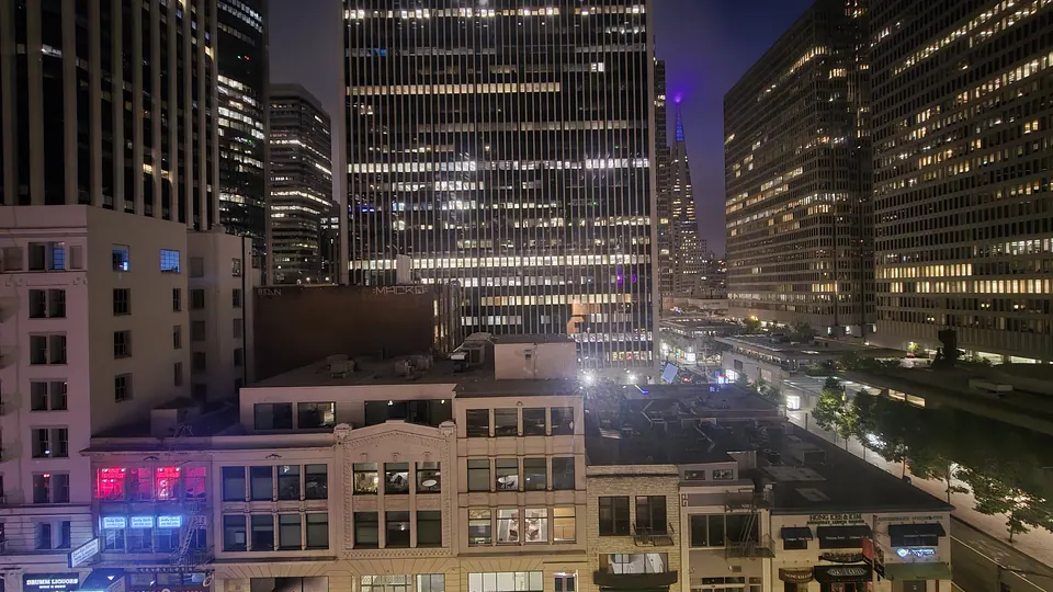 Downtown San Francisco skyline at night