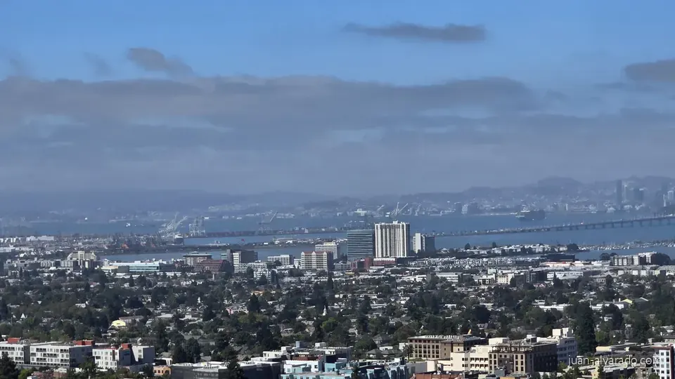 The bay and Oakland in the distance