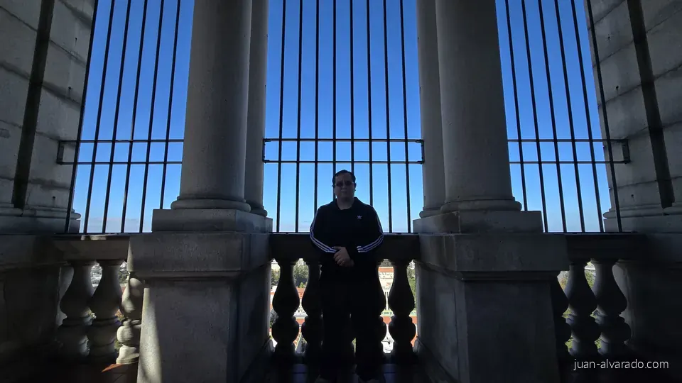 Silhouette on the tower's observation deck
