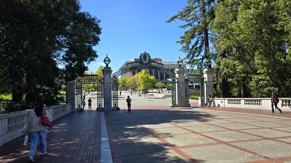 A campus plaza on a sunny day